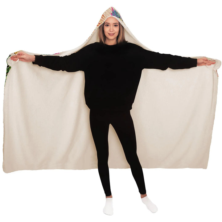 Flower Painting Hooded Blanket