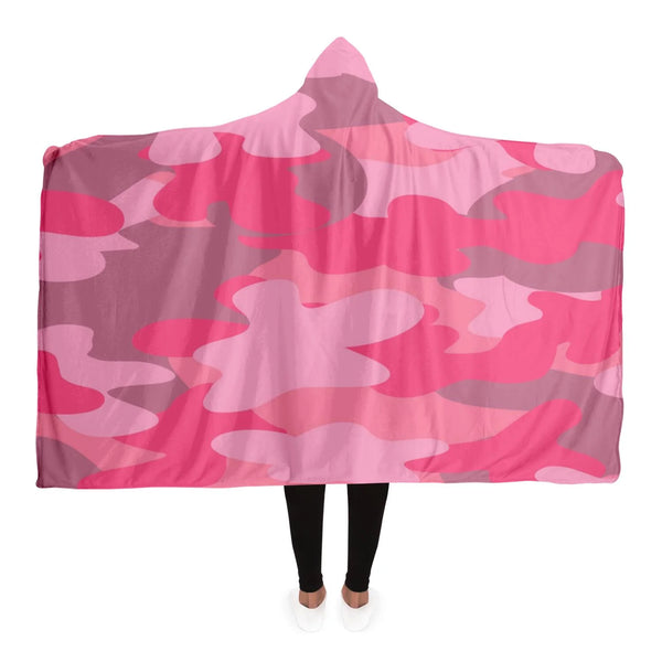 Pink-Camo Hooded Blanket