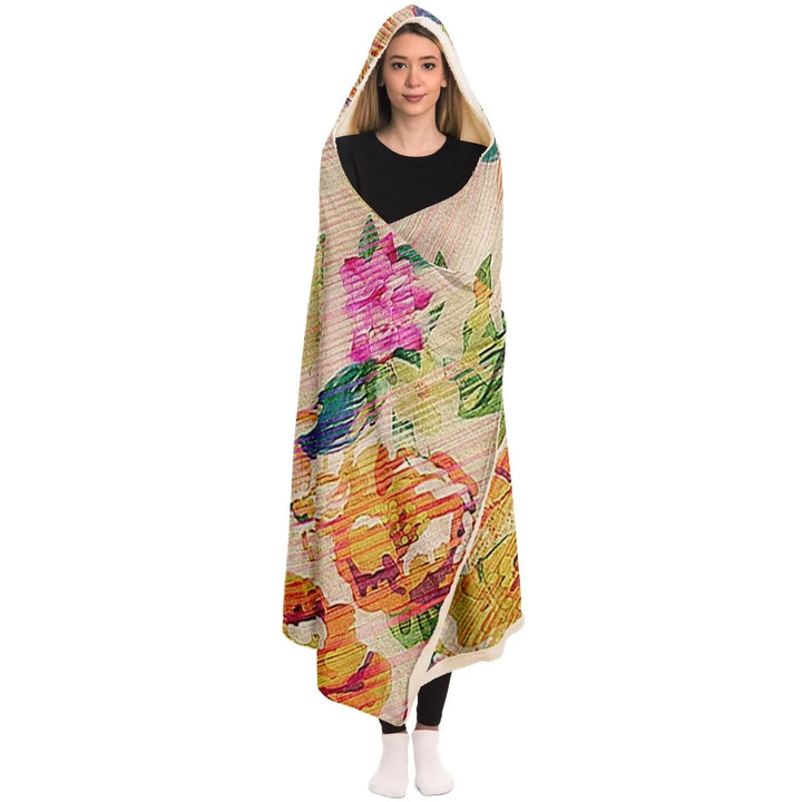 Flower Painting Hooded Blanket